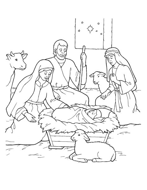 birth  christ coloring pages