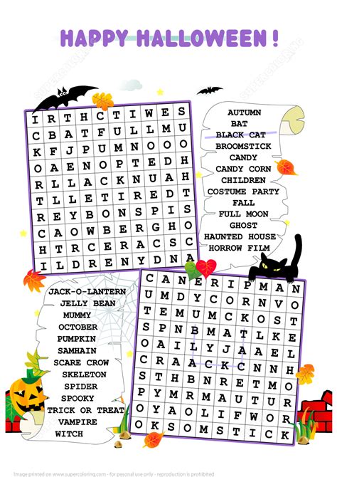 happy halloween word search puzzle  printable puzzle games