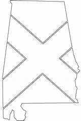 Alabama Map Flag Outline Silhouettes Vector Coloring Silhouette Pages sketch template
