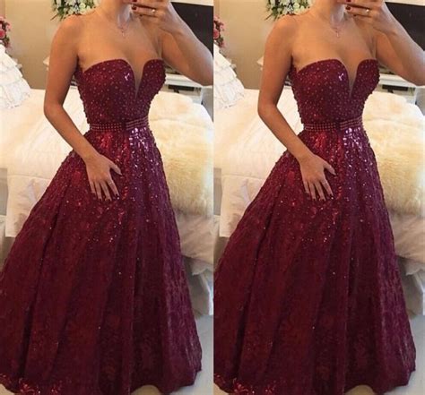 burgundy evening dress 2015 princess gorgeous lace prom