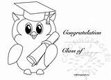 Graduation Coloring Pages Congratulations Kindergarten Owl Getdrawings Template sketch template