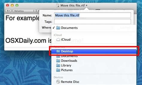 how to move a file in mac os x using the titlebar all