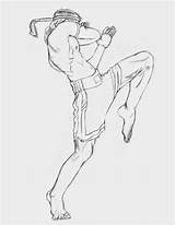 Thai Muay Drawing Sketch Fighter Paintingvalley Cruz John sketch template