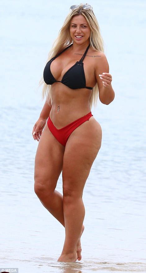 geordie shore s holly hagan shows off her very ample assets daily mail online
