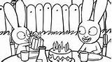Simon Coloring Pages Rabbit Birthday Coloriage sketch template