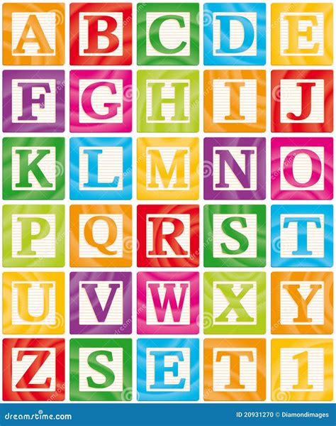 baby blocks set    capital letters alphabet stock vector