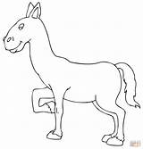 Coloring Donkey Pages Funny Drawing sketch template