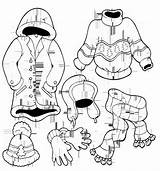 Winter Clothes Coloring sketch template