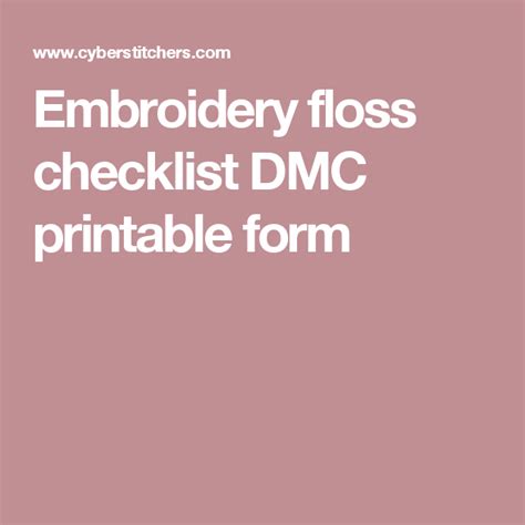 embroidery floss checklist dmc printable form embroidery floss floss