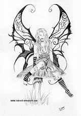 Fairy Gothic Mushroom Tattoo Drawing Fairies Designs Evil Tattoos Line Drawings Ink Getdrawings Style Choose Board sketch template