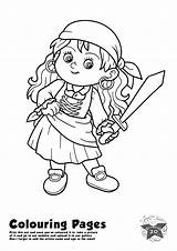 Pirate Colouring Girl Jo Singing sketch template