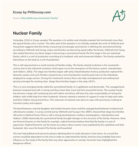 nuclear family phdessaycom