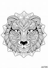 Mandala Tiger Coloring Head Mandalas Floral Difficult Patterns Wolf Color Rounded Magnificent Background Originality Appropriate Quality Most Choose Great Beautiful sketch template
