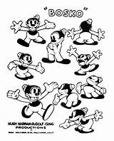 Bosko 1930s 30s 40s 1920s Looney Toons Warner Honey Desenhos Taf Rudolf Ising Desenhar sketch template