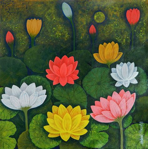 Lotus Painting Flower Painting Canvas Nature Art Painting Painting