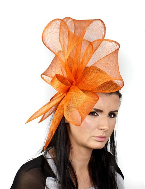 Buckfizz Orange Fascinator Hat For Weddings Races And Special Events