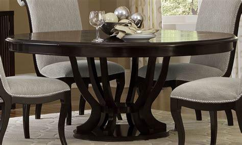 savion espresso  pedestal extendable dining table  homelegance