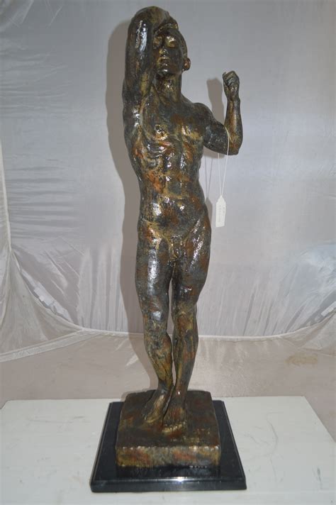 bronze age male bronze statue  rodin replica size      nifao