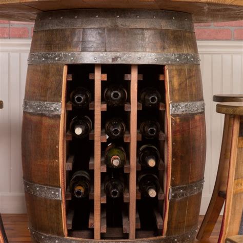 wine barrel  top wine rack base table set wine