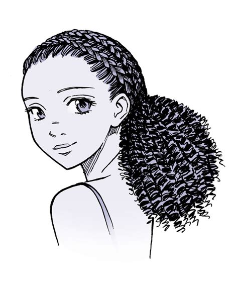 Girl With Curly Hair Drawing Free Download On Clipartmag