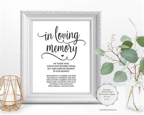 loving memory  template