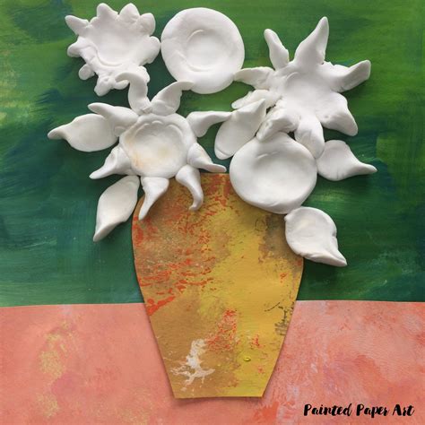 clay flower bouquets painted paper art