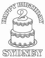 Birthday Candle Coloring Number Pages Two Netart sketch template
