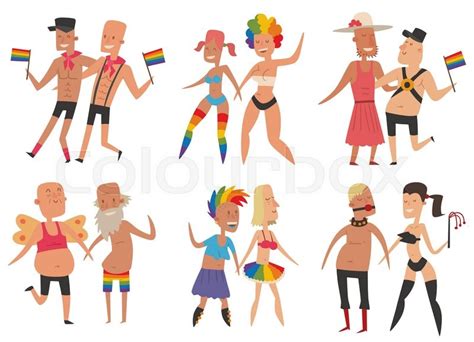 homosexual gay and lesbian people vector set homosexual marriage man