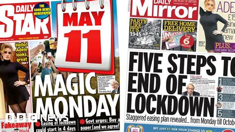 Newspaper Headlines Magic Monday As Lockdown Easing To Begin Bbc News