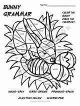 Coloring Grammar Activity Noun Nouns Adjectives Speech Parts Pronouns Verb Pronoun Bunny Adverbs Color Verbs Worksheet Worksheets Adjective Activities Grade sketch template