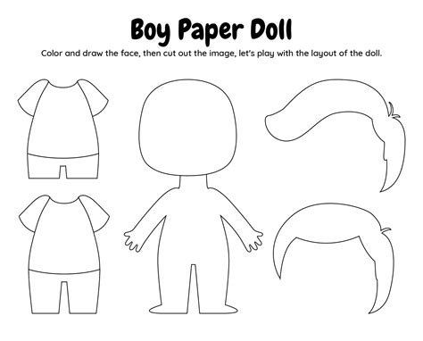 images  printable boy paper doll template printable boy
