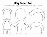Doll Paper Printable Templates Template Boy Cutouts Boys Printablee Body Via sketch template