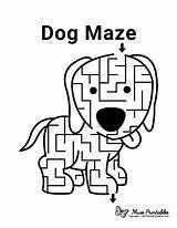 Maze Dog Mazes Kids Printable Animal Activity Museprintables Printables Worksheet Easy Activities Preschool Worksheets Sheets Choose Board Paper Zoo sketch template