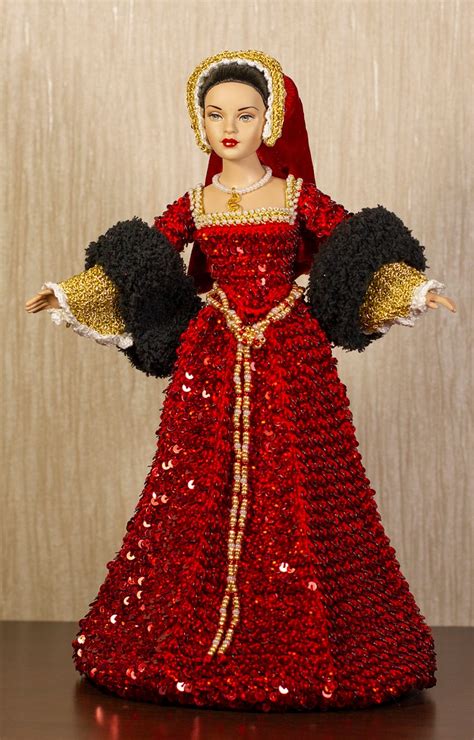 Anne Boleyn Doll Queen Anne Boleyn Red Dress Handmade