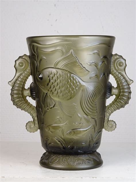 josef inwald barolac seahorse vase glass catawiki glaskunst vaas lalique