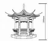 Pavilion Chinese Model Ancient Architecture Kit Ship Non sketch template