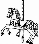Horse Carousel Coloring Pages Flying Color sketch template