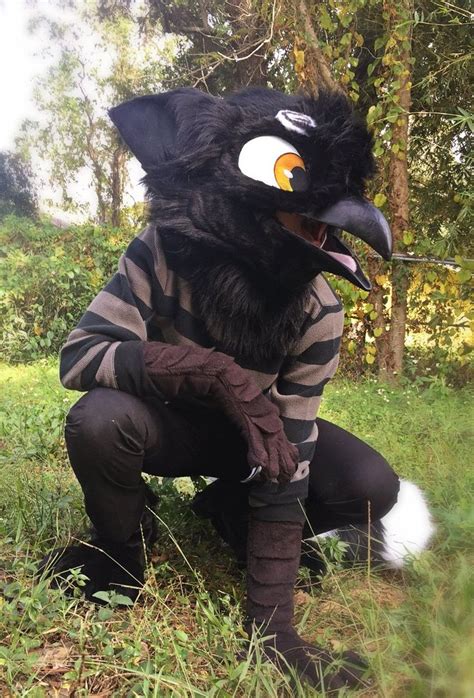 adorable toony gryphon crow fursuit made by artkour furry suit furry art furry fursuit