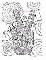 Hippie Colouring sketch template