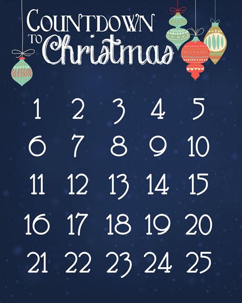 christmas countdown calendar  printable   nest