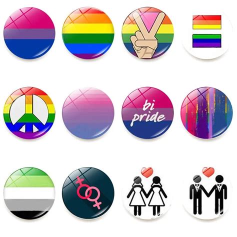 lgbt pride rainbow flag metal badge for backpack icons gay lesbian