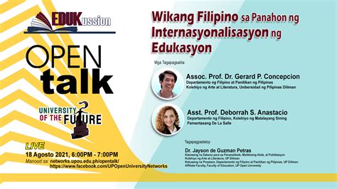 Open Talk 12 Wikang Filipino Sa Panahon Ng Internasyonalisasyon Ng