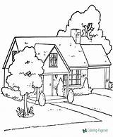 House Coloring Pages Brick sketch template