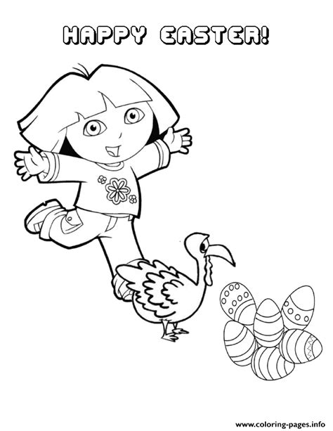 dora  easter eggs coloring page printable