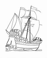 Coloring Boats Pages Ships Galleon Spanish Bluebonkers sketch template