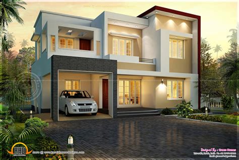 modern flat roof house   square feet kerala home design