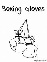 Coloring Boxing Gloves Pages Getdrawings Getcolorings Drawing Line sketch template