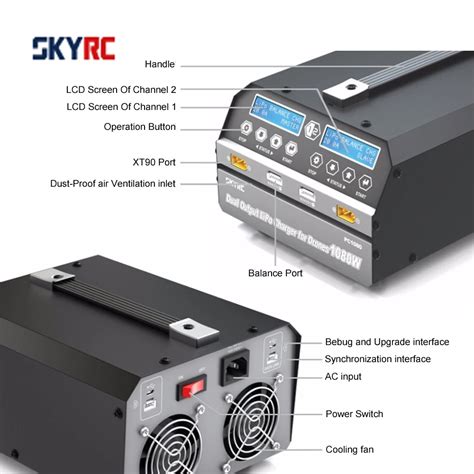 skyrc pc drone battery chargers   dual output lipo lihv battery charger  plant