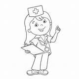 Outline Doctor Clipart Clip Paramedic Illustrations Child Nurses Vector Coloring Template sketch template