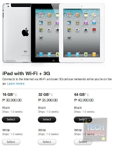 apple ipad  price  philippines ipad wifi  gb gb gb wifig  gb  gb